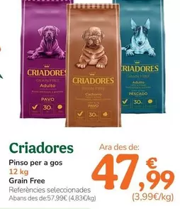 Criadores - Pienso Para Perro Grain Free