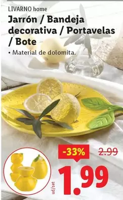 Livarno Home - Jarron / Bandeja Decorativa / Portavelas / Bote