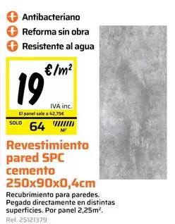 Revestimiento Pared Spc Cemento 
