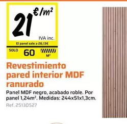 Revestimiento Pared Interior MDF Ranurado