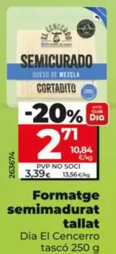 Dia El Cencerro - Queso Semicurado Cortado 