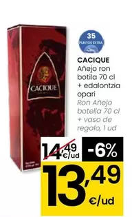 Cacique - Ron Anejo Botella + Vaso De Regalo