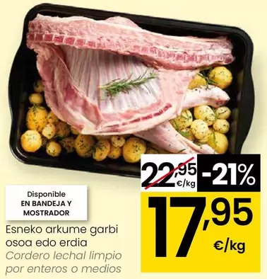 Cordero Lechal Limpio Por Enteros O Medios