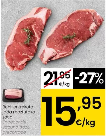 Entrecot De Vacuno Trozo Precortado