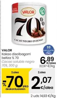 Valor - Cacao Soluble Negro 70%
