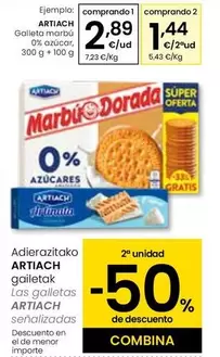 Artiach - Galleta Marbu 0% Azucar, 300 G + 100 G