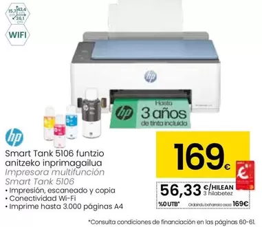 HP - Impresora Multifunción Smart Tank 5106