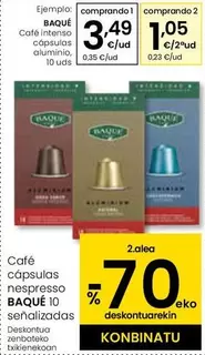 Baqué - Cafe Intenso Capsulas Aluminio