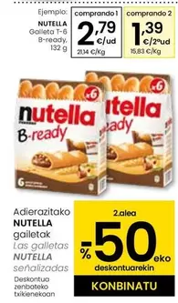 Nutella - Galleta T-6 B-Ready, 132 G