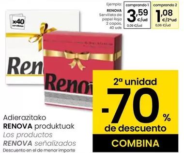 Renova - Servilleta De Papel Roja 2 Capas