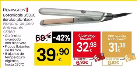 Remington - Plancha De Pelo Botanicals S5860