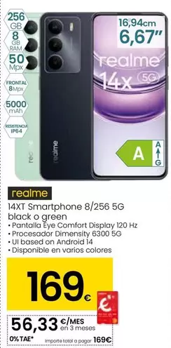 Realme - 14XT Smartphone Black O Green