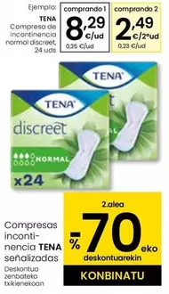 Tena - Compresas De Incontinencia Normal Discreet
