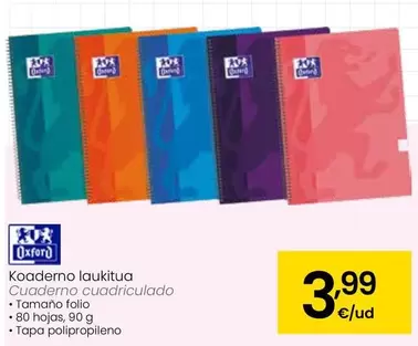 Oxford - Cuaderno Cuadriculado