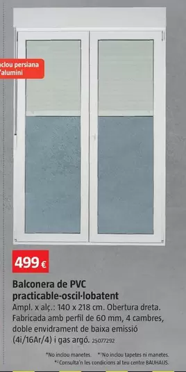 Solid Elements - Balconera De PVC Practicable-Oscilobatiente