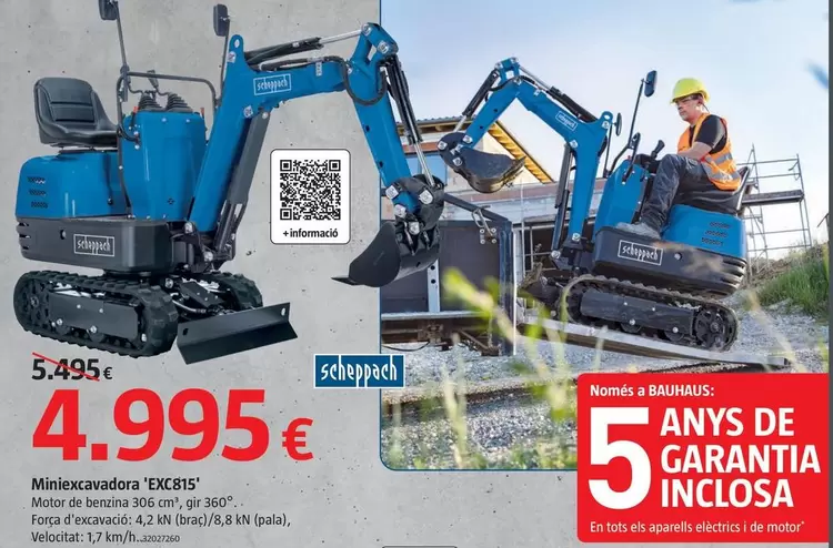 Scheppach - Miniexcavadora 'EXC815'