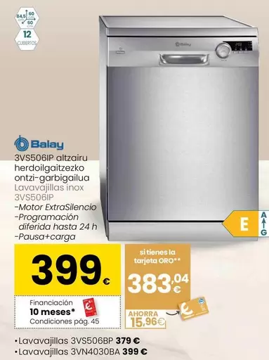 Balay - Lavavajillas Inox 3VS506IP