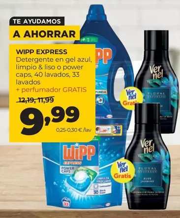 Wipp Express - Detergente En Gel Azul, Limpio & Liso O Power Caps