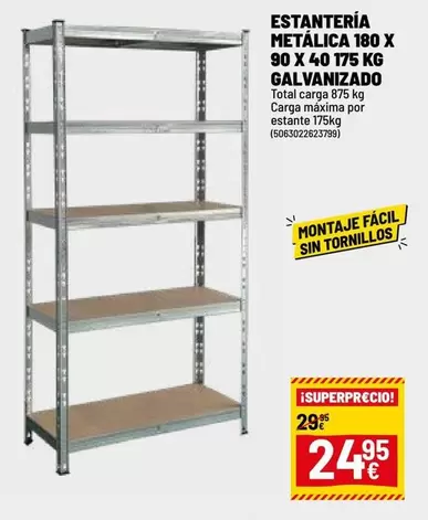 Total - Estantería Metalica 180 X 90 X 40 175 Kg