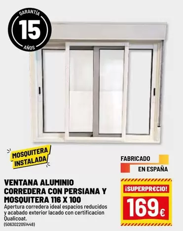 Ideal - Vensana Aluminio Corredera Con Persiana Y Mosquitera