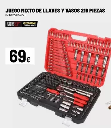 brico - Juego Mixto De Llaves Y Vasos 216 Piezas