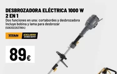 Titan - Desbrozadora Eléctrica 1000 W 2 En 1