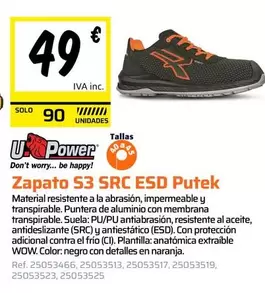U-Power - Zapato S3 Src Esd Putek