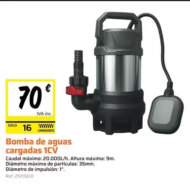Bomba De Aguas Cargadas 1CV