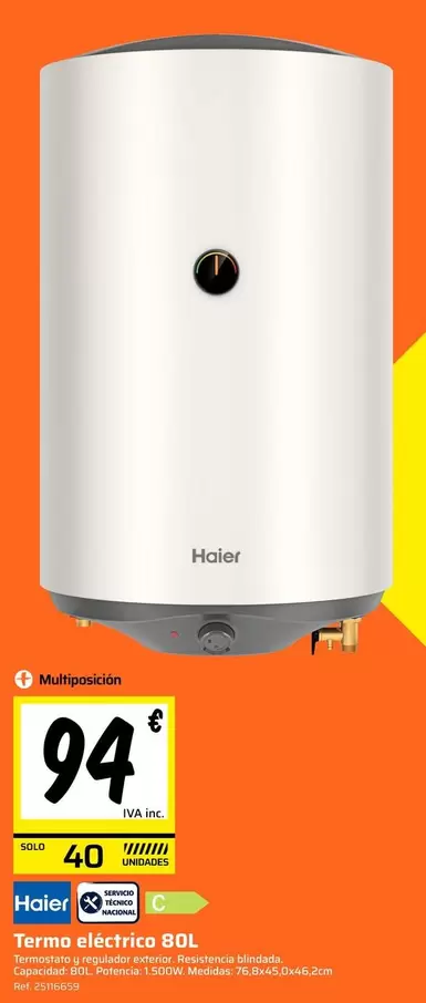 Haier - Termo Electrico