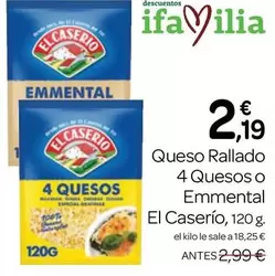 El Caserío - Queso Rallado 4 Quesos O Emmental