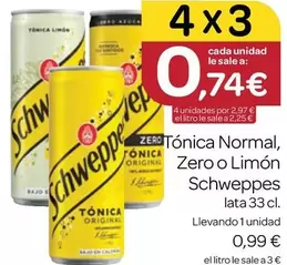 Schweppes - Tonica Normal, Zero O Limon