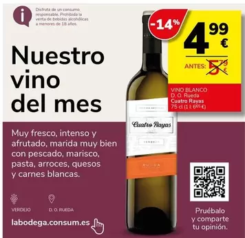 Cuatro Rayas - Vino Blanco D.O. Rueda