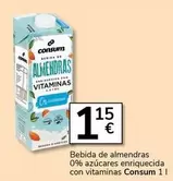 Consum - Bebida De Almendras 0% Azucares Enriquecida Con Vitaminas