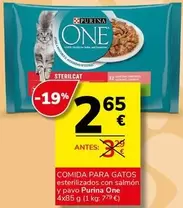 Purina One - Comida Para Gatos Esterilizados Con Salmon Y Pavo