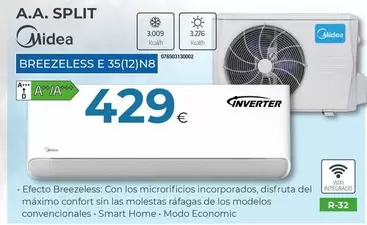 Midea - A.A. Split BREEZELESS E 35(12) N8
