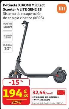 Xiaomi - Patinete Mi Elect Scooter 4 Lite Gen2 ES 