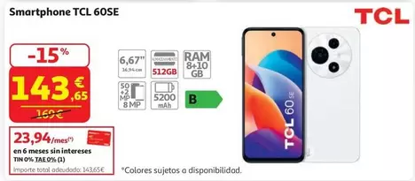 Smartphone Tcl 60se 8+512gb P. White T517h-2clca112