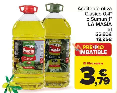La Masía - Aceite De Oliva Clásico 04° O Sumun 1°