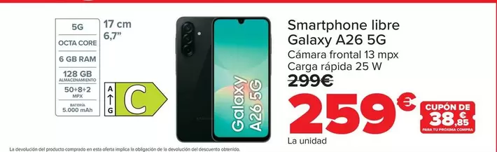 Samsung - Smartphone Libre Galaxy A26 5G