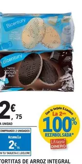 Bicentury - Tortitas De Arroz Integral Con Chocolate O Sabor Yogur