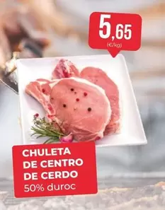 Chuleta De Centro De Cerdo - 50% Duroc