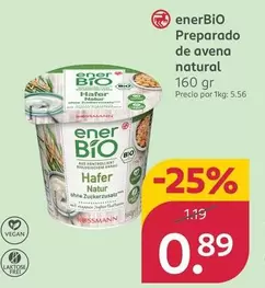 Enerbio - Preparado De Avena Natural