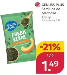 Genuss Plus - Semillas De Calabaza