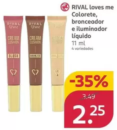 Rival - Loves Me Colorete, Bronceador E Iluminador Liquido