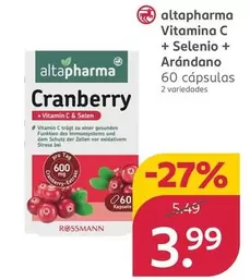 Altapharma - Vitamina C + Selenio + Arandano