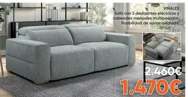 Viñales Sofá Con 2 Deslizantes Eléctrico Y Cabezales Manuales Multiposición