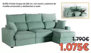 Elena Chaise Longue Con Arcón Y Asientos De Muelles Ensacados Y Deslizantes O Suelo