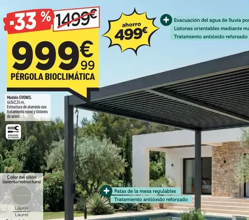 Pergola Bioclimatica Modelo EVONIS