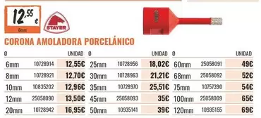 Stayer - Corona Amoladora Porcelánico