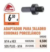 Stayer - Adaptador Para Taladro Coronas Porcelánico